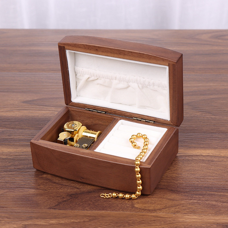 新品木质b八音盒首饰盒音乐盒定制音乐曲目送女友女生礼穿越时空