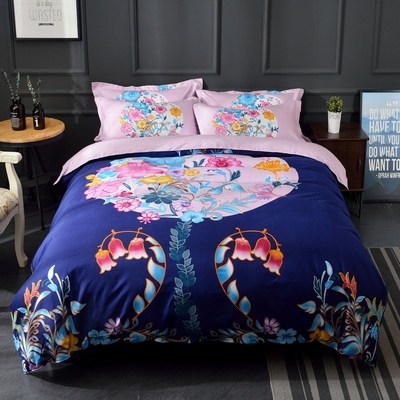 极速婚房被子用i的喜被床单被套四件套结婚全棉欧式婚礼婚庆大红