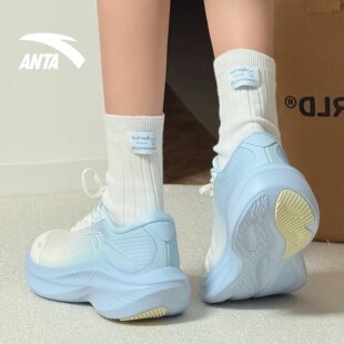 安踏叶子7运动鞋女鞋2026新款网面透气厚底减震青年舒适休闲跑鞋