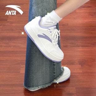安踏板鞋女鞋小白鞋冬季2025新款耐磨增高透气学生百搭休闲运动鞋