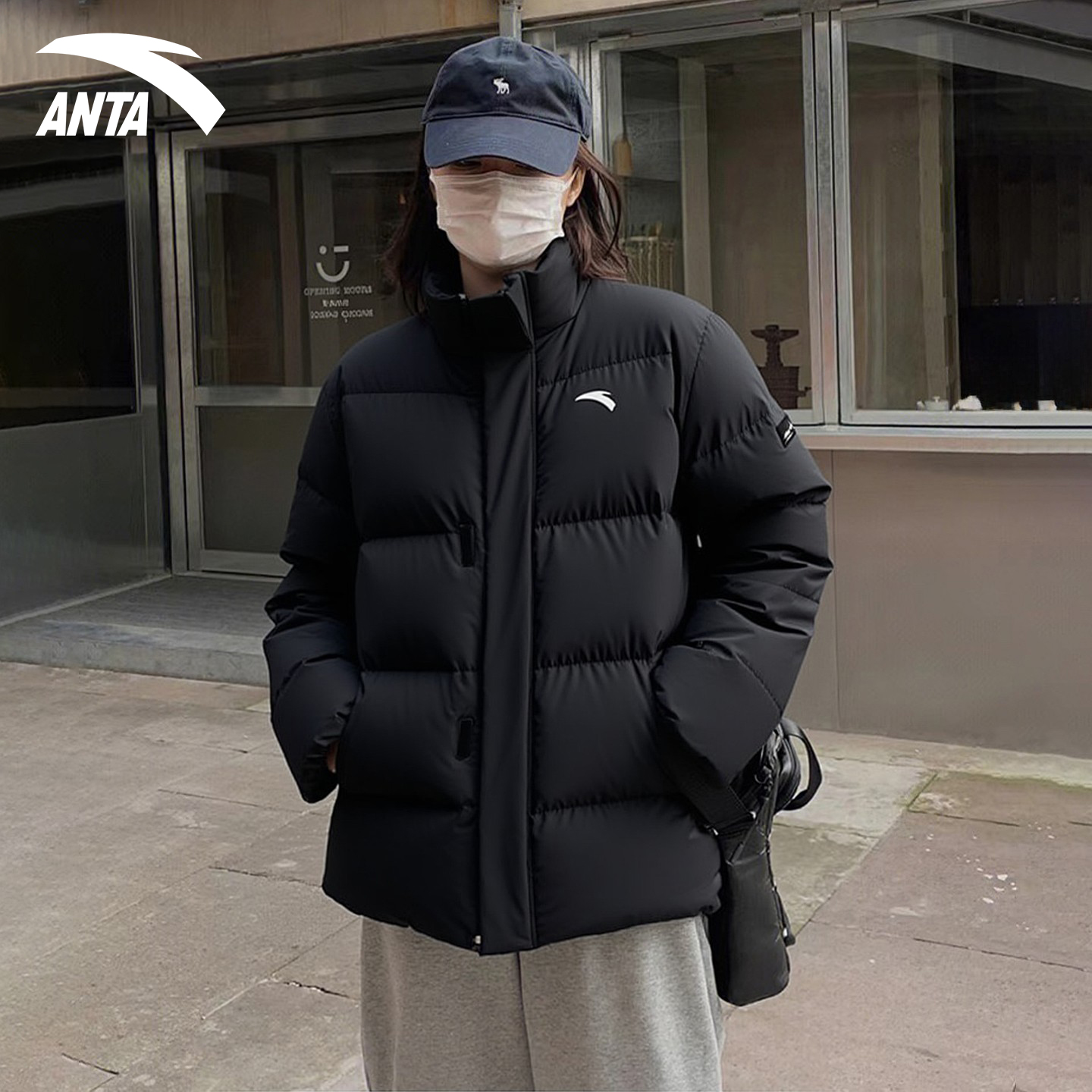 安踏羽绒服女轻便保暖防风面包服
