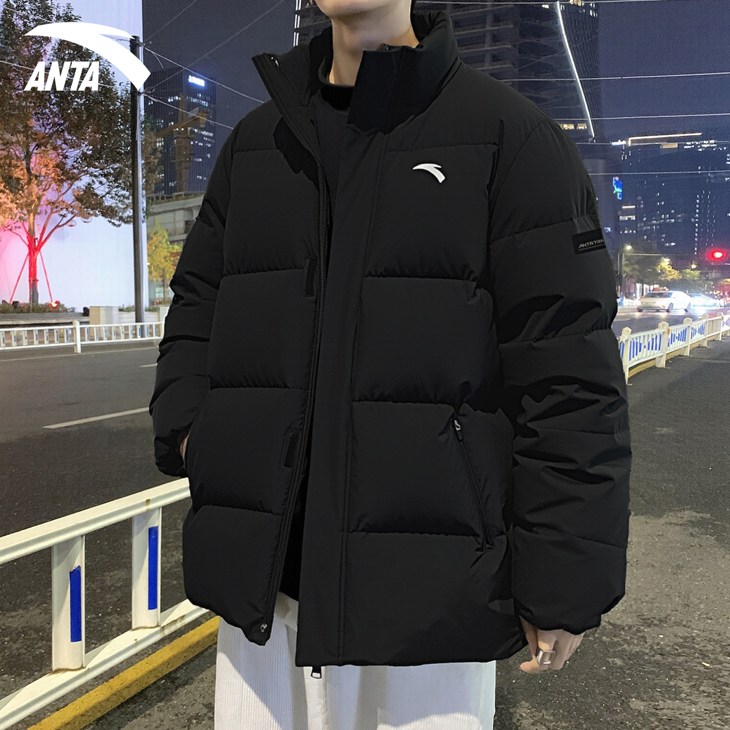 安踏羽绒服男款2025新款冬季短款