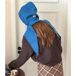 2025新款秋冬法帽羊毛针织帽时尚巴拉克拉时尚穿搭学生帽围巾