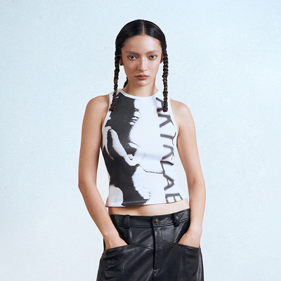 AKTK低保真印花锁扣背心