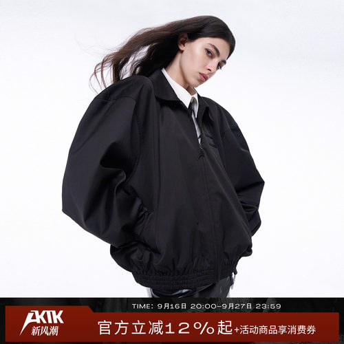 AKTK 秋季新款 宽松长袖宽松镂空朋克先锋设计夹克外套