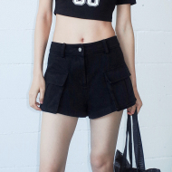 AKTK复古廓形感百搭宽松立体感中低腰工装短裤女外穿夏季