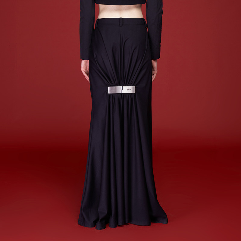 AKTK改款 不上架 23秋冬小众金属锁扣修身显瘦收褶长款鱼尾裙女,女装/女士精品,半身裙,淘宝优惠券,粉丝福利购,淘宝优惠卷