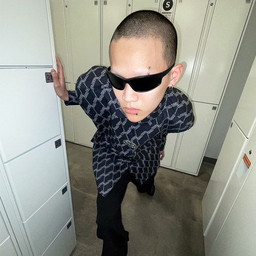 AKTK/ANNK 春夏新款 小众设计 LOGO循环印花衬衫