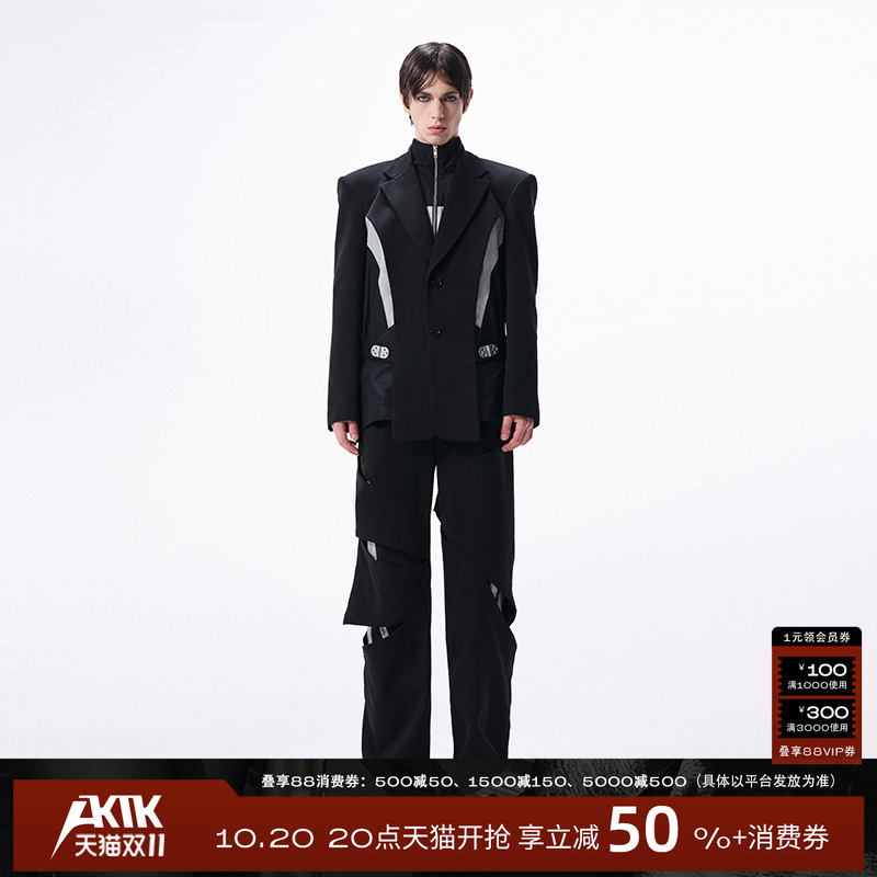 AKTK/ANNK 春夏新款 小众设计 假两件镂空拼接西装
