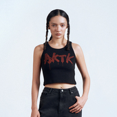 原创小众字母流动设计感腥红锁扣修身 AKTK背心2024年夏季 新品 背心