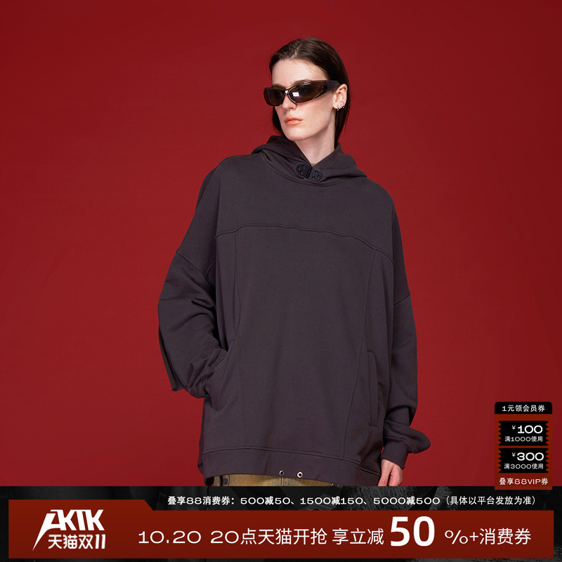 AKTK卫衣秋冬新品小众无性别复古oversize宽松显瘦连帽卫衣