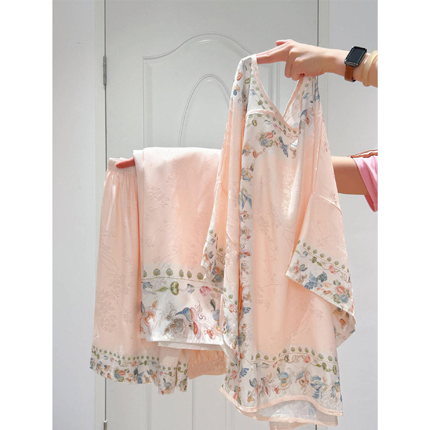 【现货】温柔国风新中式刺绣花边短袖睡衣女春夏款汉服家居服套装,女士内衣/男士内衣/家居服,睡袍/浴袍,淘宝优惠券,粉丝福利购,淘宝优惠卷