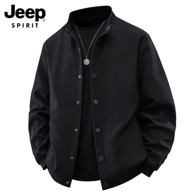 吉普立领秋季宽松休闲夹克外套男