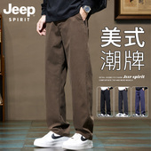 SPIRIT吉普2025新款 宽松直筒长裤 春秋美式 JEEP 休闲裤 男士 子男款