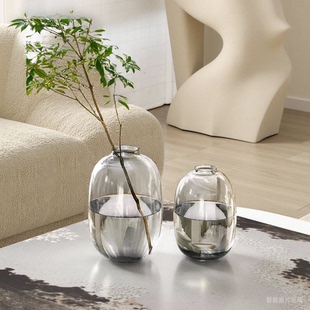 加厚喜悦大肚透明玻璃花瓶高级感水养吊钟马醉木客厅落地水培器皿