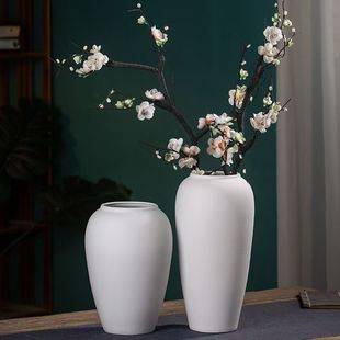 景德镇白色简约陶瓷花瓶漫天星插花水培陶罐客厅创意家居装饰摆件