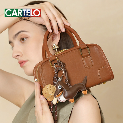 真皮波士顿包女式2025新款通勤百