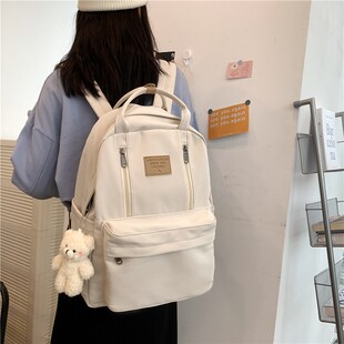书包女韩版ulzzang学院风小清新可爱抽绳毛球软妹学生透明双肩包