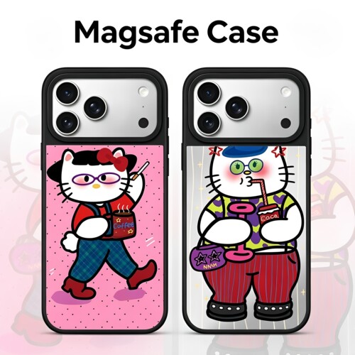搞怪丑萌Kitty猫苹果手机壳C家适用iPhone17ProMax/16/ 15 /14女生好看全包防摔镜面磁吸Magsafe手机保护套硬