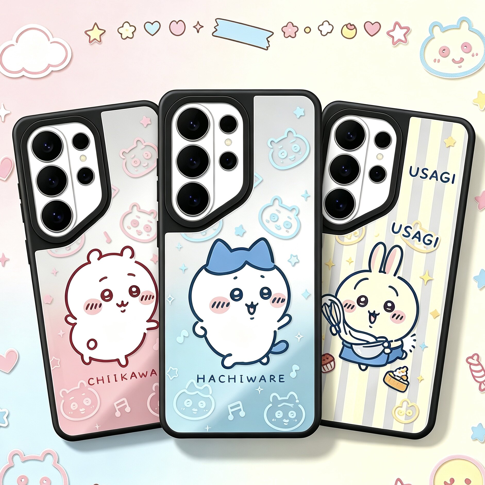 吉伊卡哇卡通三星S26+镜面手机壳适用S26/S25+/S24/S23Ultra全包小八防摔Magsafe磁吸卡通男女生防摔保护套硬