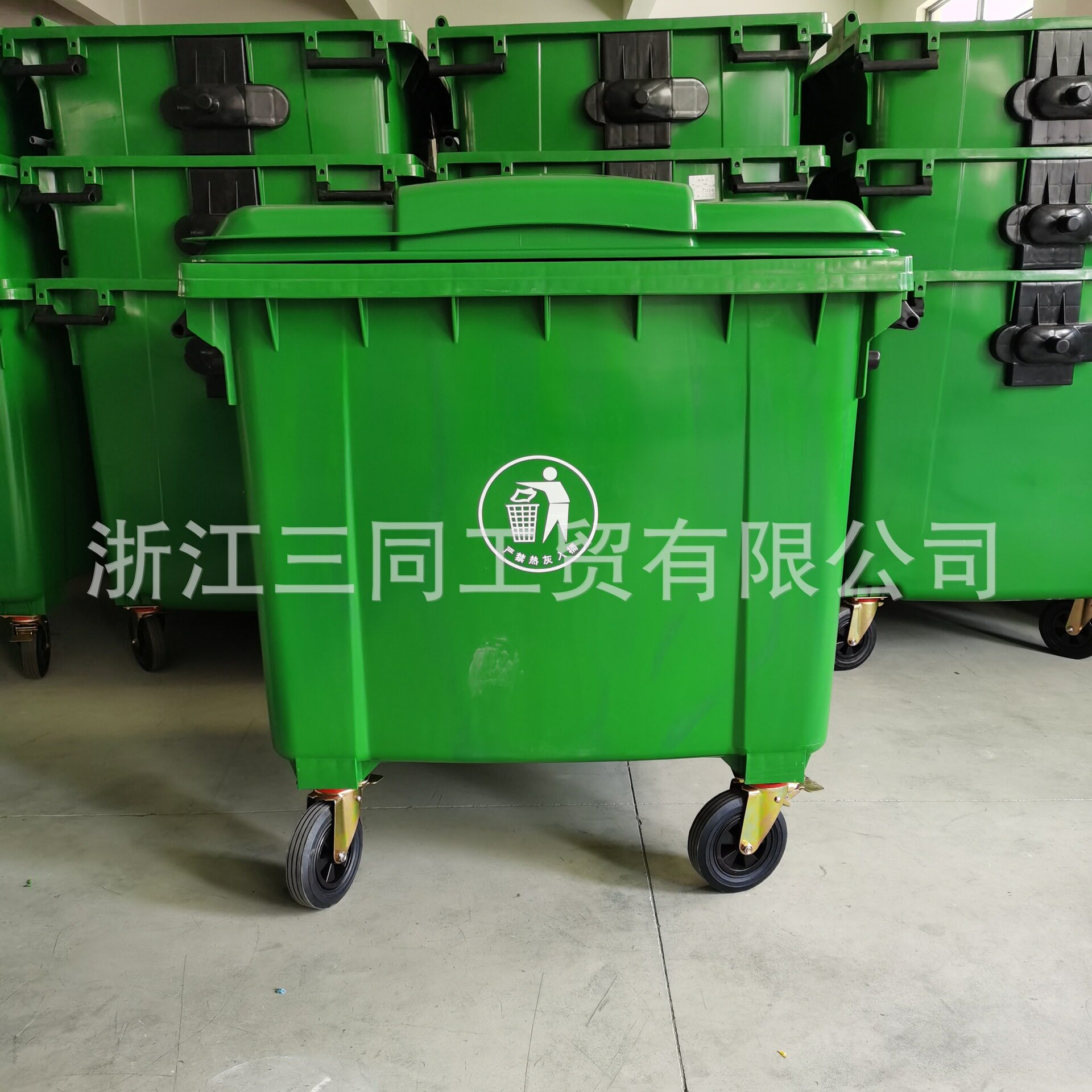 1100升660L垃圾桶大型号带轮子手推车垃圾桶公园乡镇垃圾收集桶