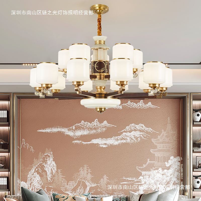 中国风全铜大吊灯复式别墅高档茶楼餐厅火锅店酒店居家高端大气