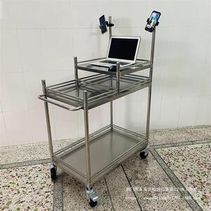 不锈钢网红直播户推车可拆卸便携展示架摆摊车台试小吃置物架