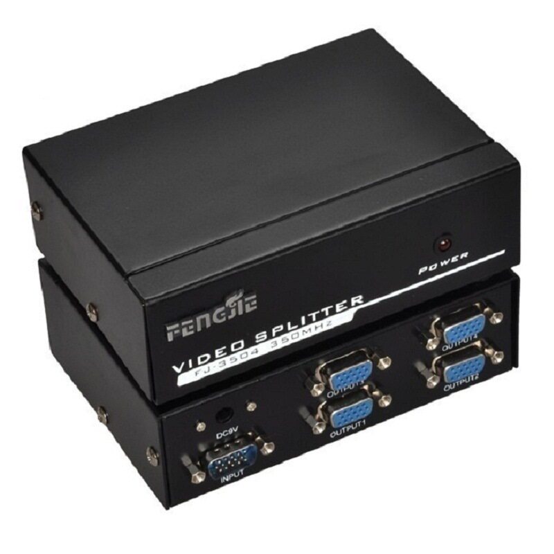 丰杰FJ-2504A VGA分配器1进4出 VGA分屏器1分4 VGA一进四出 250MH