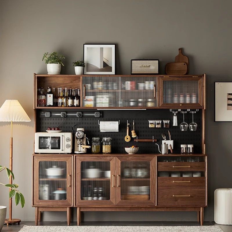 北美黑胡桃木餐边柜全实木洞洞板北欧餐厅柜现代简约一体储物高柜,电子元器件市场,电线扎带/束线带,淘宝优惠券,粉丝福利购,淘宝优惠卷
