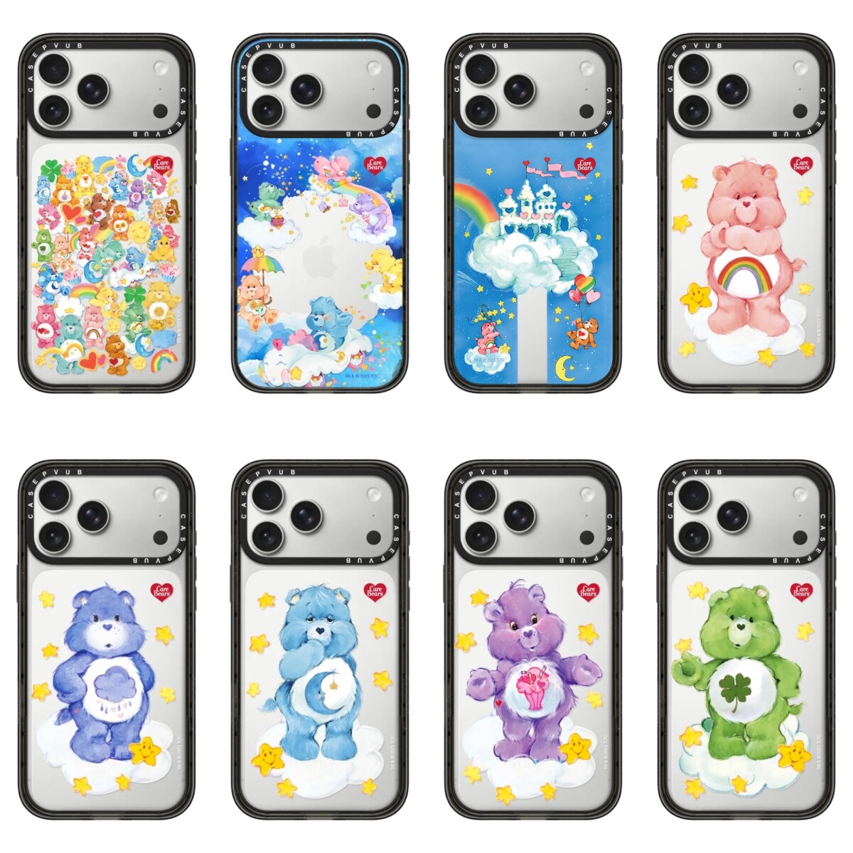 CASEPVUB彩虹爱心小熊Care Bears黑框18promax适用苹果iphone17pro网红16明星同款Magsafe磁吸卡通防摔手机壳