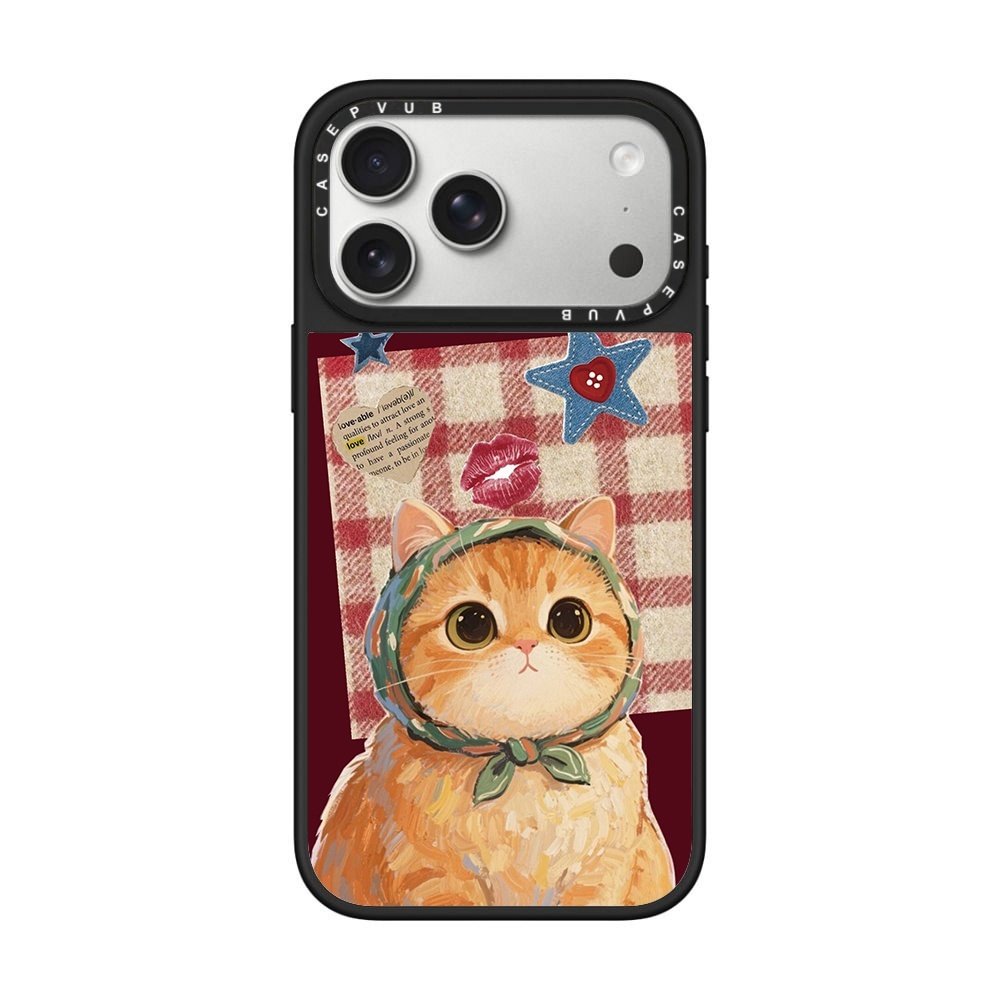 CASEPVUB秋冬头巾猫咪17promax适用苹果iphone16pro保护套防摔15明星网红同款Magsafe磁吸可爱卡通个性手机壳