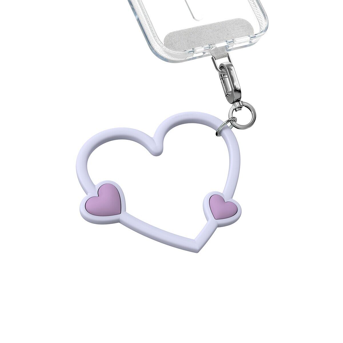 CASE柔雾紫硅胶爱心手机腕带手机壳挂件牢固挂钩挂链简约挂绳女潮