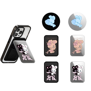 foxy illustrations小白兔磁吸支架卡通指环卡包便携折叠苹果通用