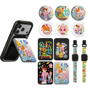 疯狂动物城2尼克狐尼克和朱迪磁吸支架卡包卡通折叠磁吸支架情侣