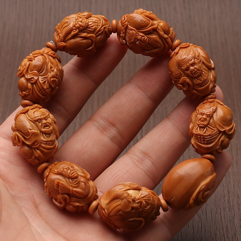 保真速发橄榄核鬼王钟馗单颗橄榄核d雕刻手工手串吊坠男女文玩手