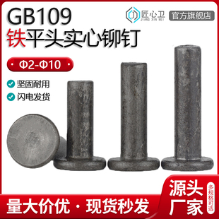 现货速发GB10铁平头铆钉本色铁钉实心铆钉1公斤铁击打平敲打平帽