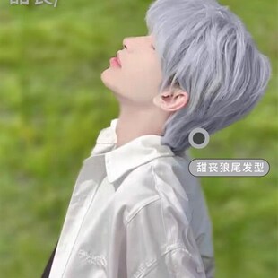 速发狼尾假发男士短发造型夏季中分武士头假发套男生鲻鱼头全头套