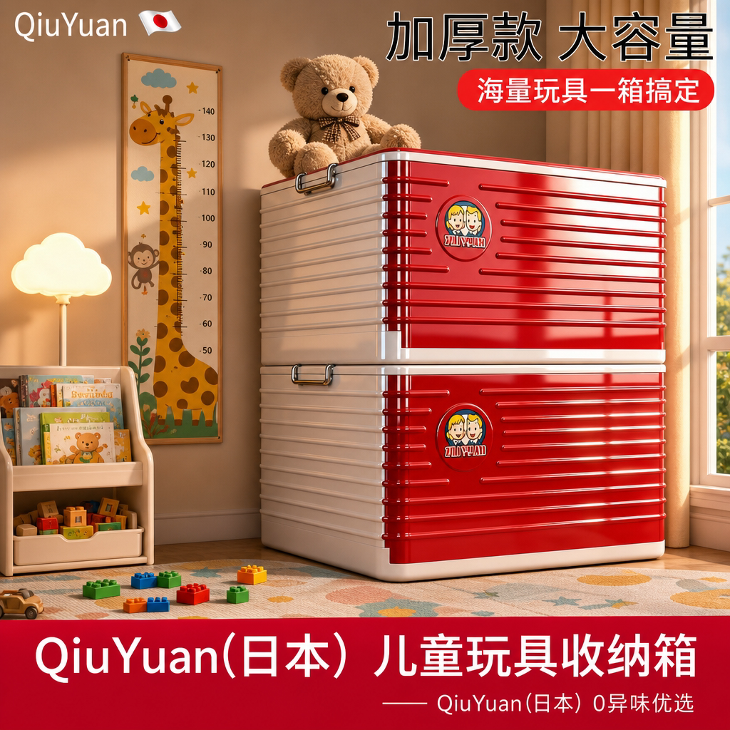 日本大容量收纳箱加厚超大衣服新型整理箱衣物塑料折叠玩具储物箱