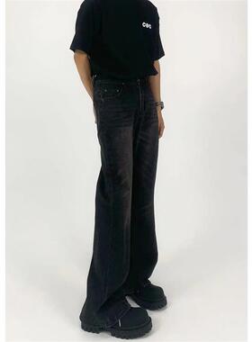 M7 Clean fit微喇叭手工磨洗直筒牛仔裤男宽松显瘦高百搭水洗长裤