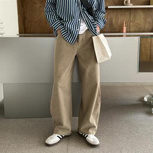 tian 休闲款 简约时尚 男通勤高腰青春直筒长裤 卡其色阔腿裤 nick