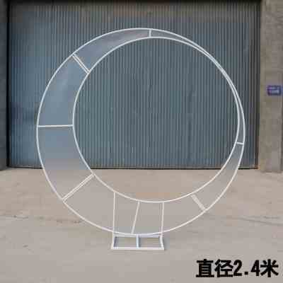 极速新款婚庆道具海草路引铁艺拱门婚礼T台路引装饰W花架舞台装饰
