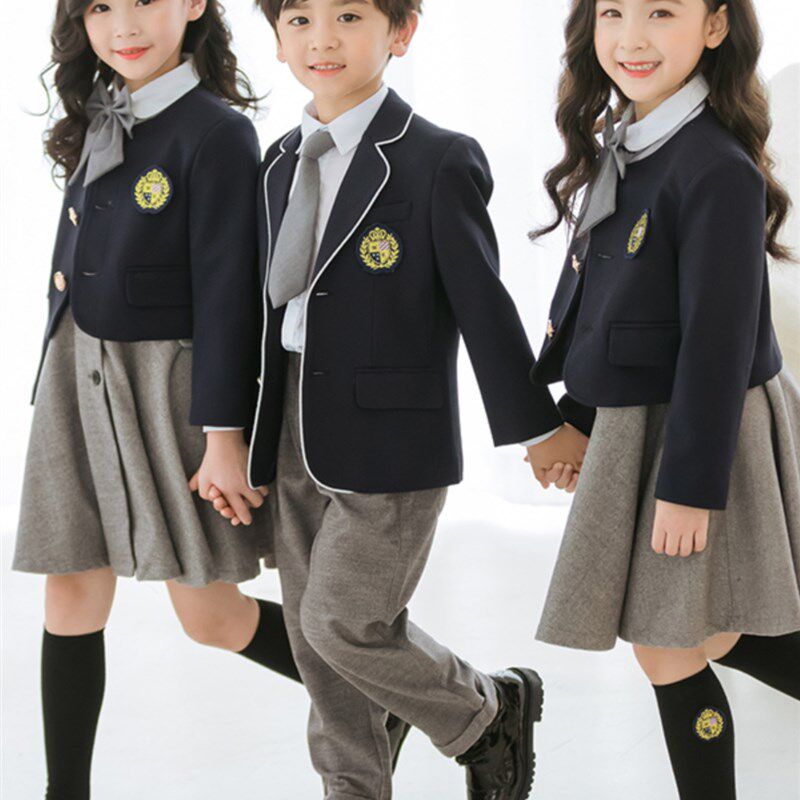 新品幼儿园园服春秋装西装韩版学院风三件套韩版英U伦风班服小学