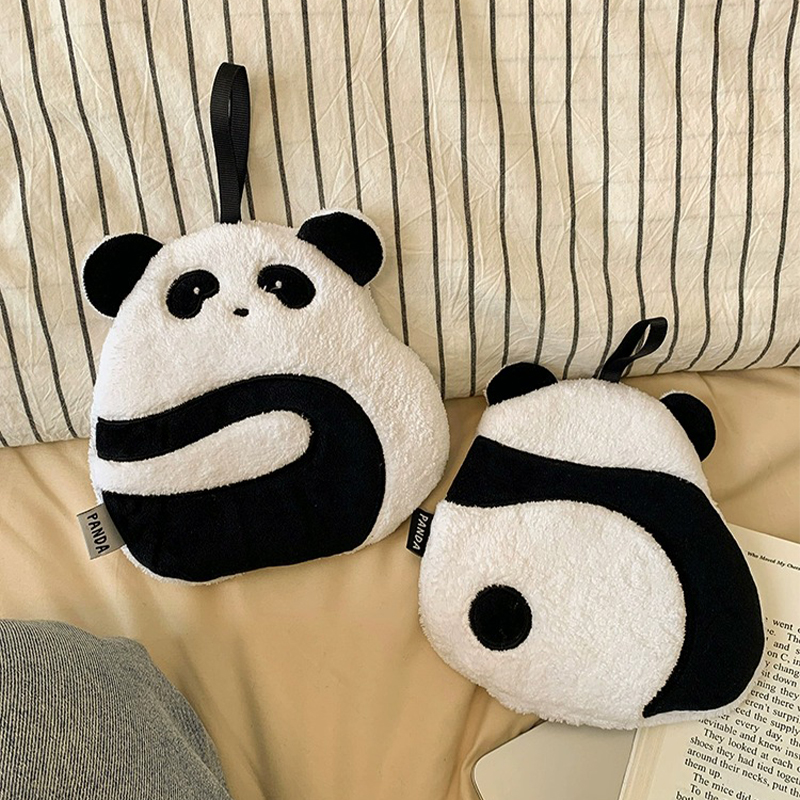 极速熊猫花花擦j手巾挂式纯棉厨房化妆室速乾擦手毛巾吸水不掉毛