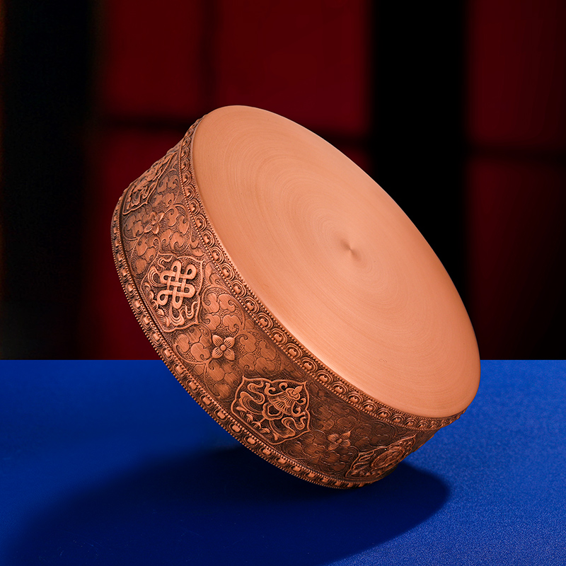 极速纯铜曼扎盘紫铜曼茶罗八吉祥曼茶盘曼达盘蔓扎T供铜曼扎小号1