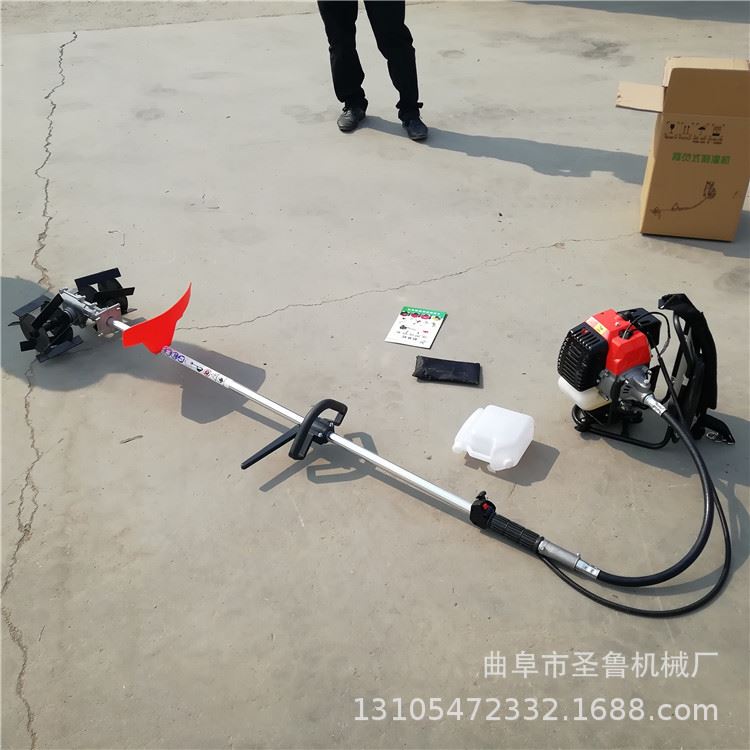 极速厂销厂促除草机 果园揹负式锄地机M 圣鲁小型割草机品品