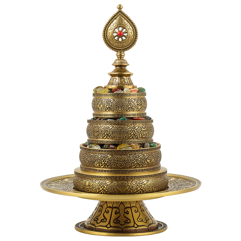 极速纯铜曼扎盘小号全套r八吉祥藏传修供曼扎盘曼达盘曼茶罗整套1