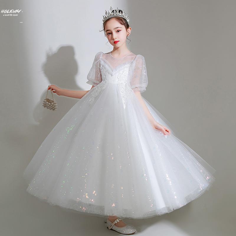 极速。六a一儿童节主持人礼服女童花童钢琴演奏表演服公主裙演出