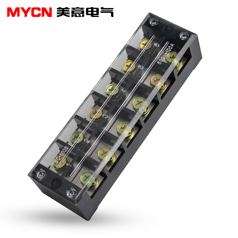 极速TB-1006接线端子排 6位/100A 固定式导轨T接线端子电线接头连