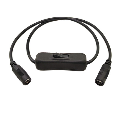 极速19bV-24V电源公母头连接器线带开关转接头DC5.5*2.5mm直流电