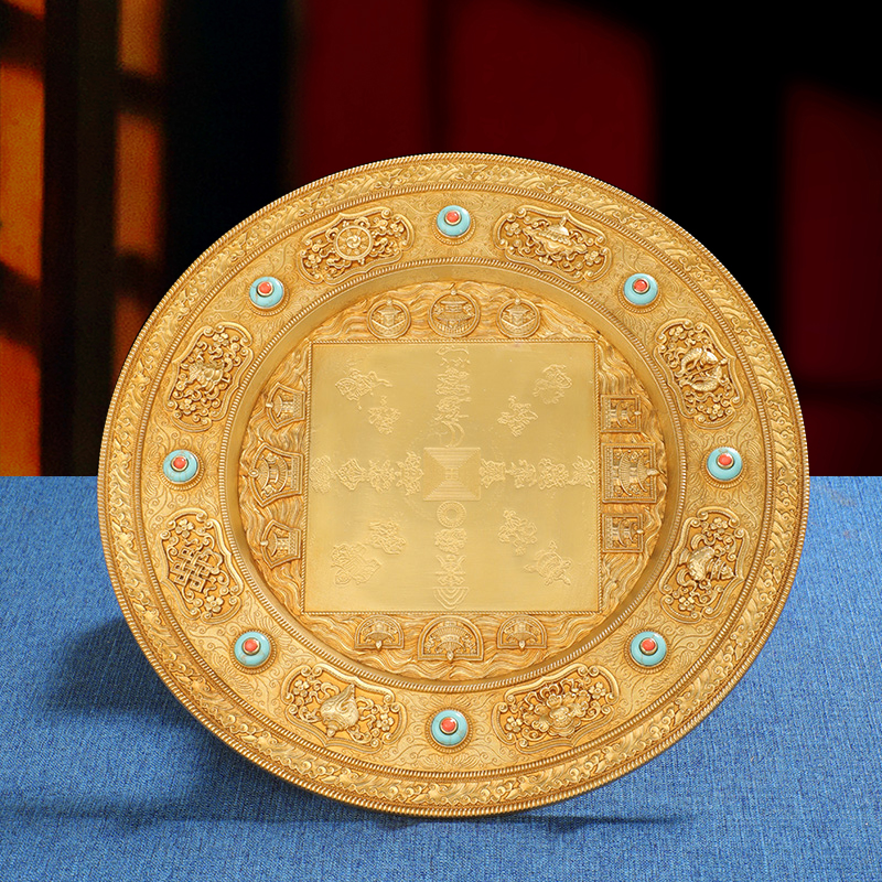 极速慧宝出品纯铜曼扎盘三十七堆曼扎曼达盘修曼茶V罗全套小号藏